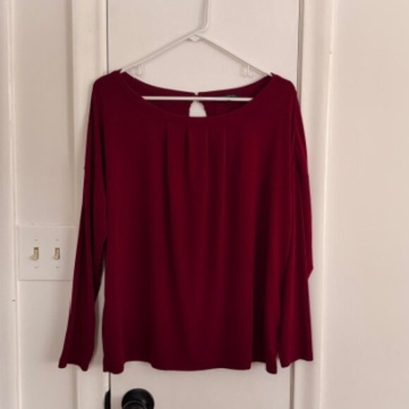 Banana Republic Tops - Banana Republic Long Sleeve Top Maroon Workwear Size Large